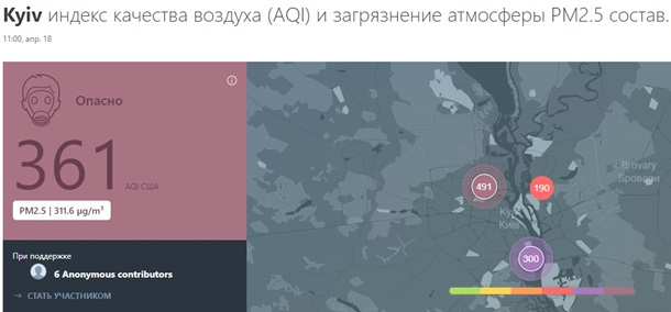 Киев обновил рекорд по загрязненности воздуха