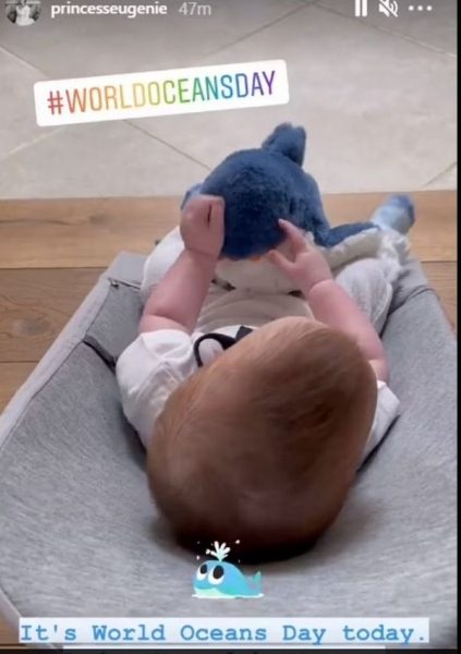 Принцеса Євгенія поділилася милим відео свого чотиримісячного сина з акулою