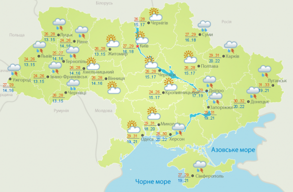 Часть Украины продолжат заливать дожди: от жары это не спасет